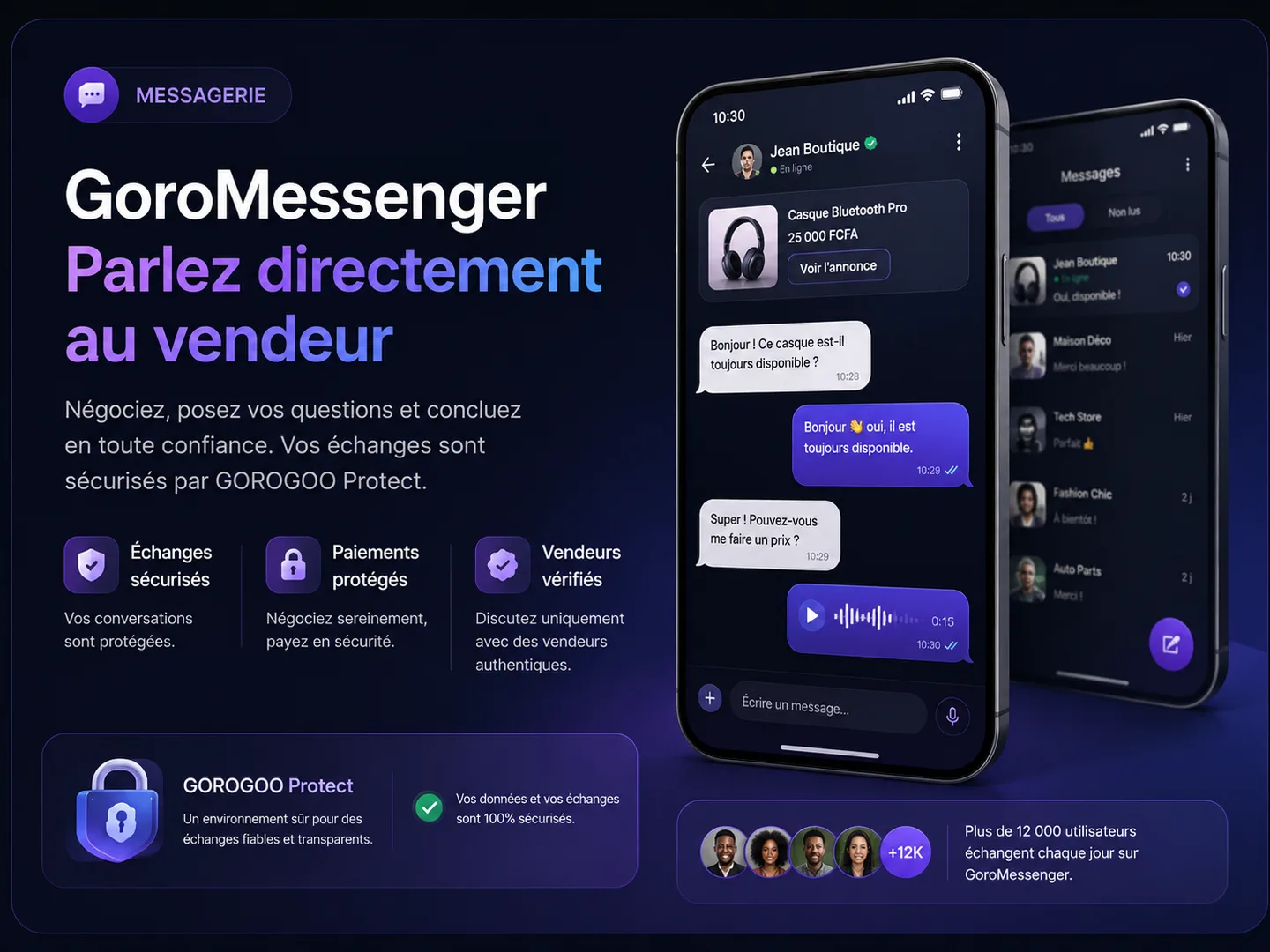 GoroMessenger : parlez directement au vendeur